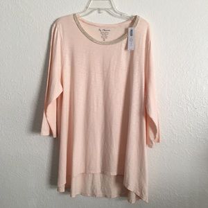 NEW Chico's High Low Long Sleeve Blouse                (NO)